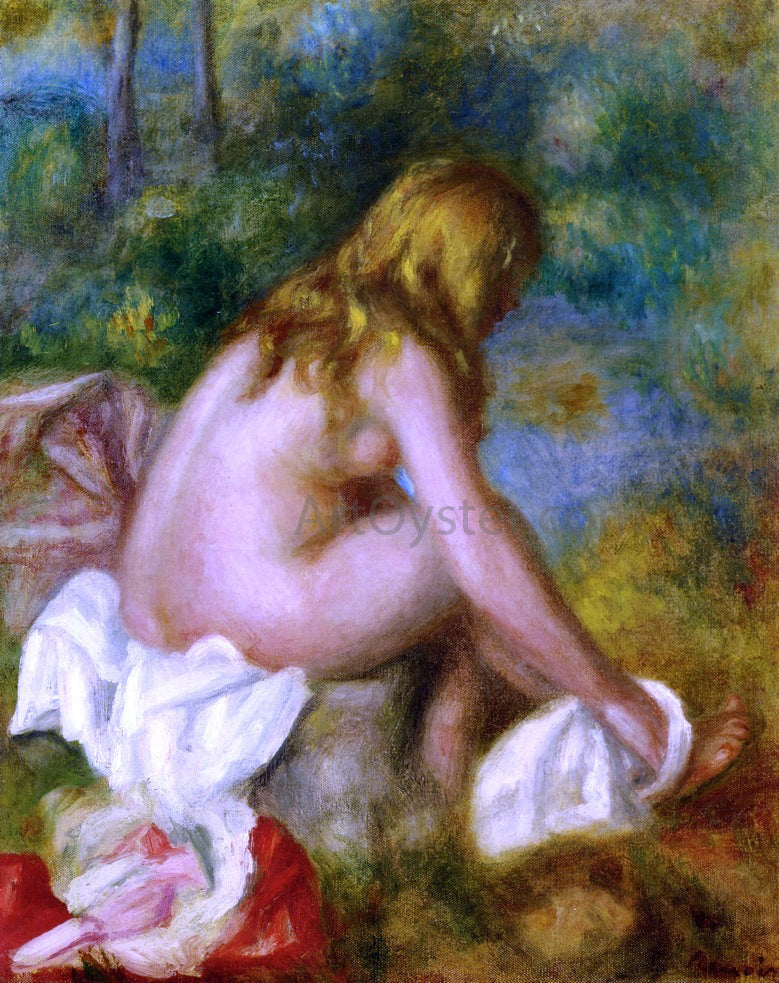  Pierre Auguste Renoir A Bather, Seated Nude - Canvas Print