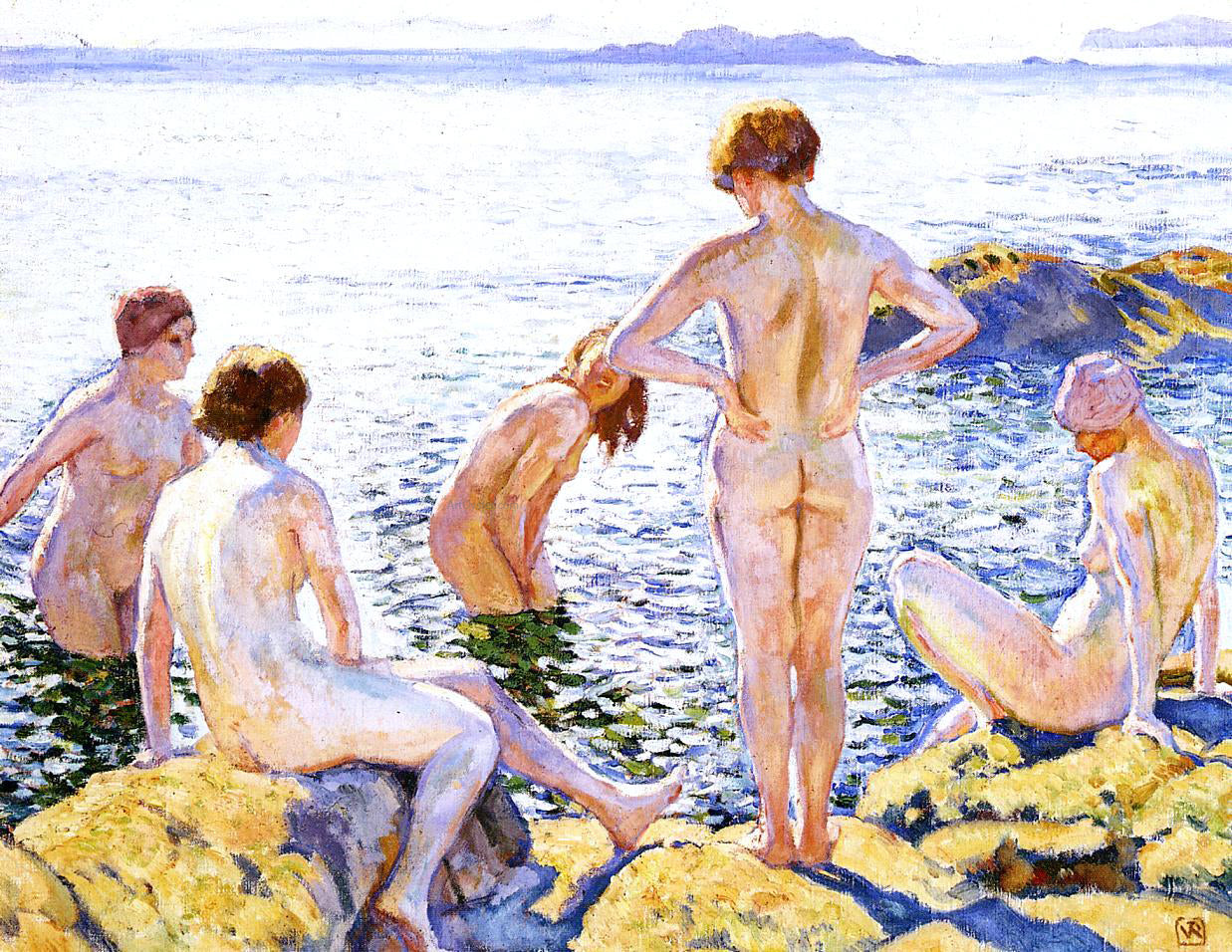  Theo Van Rysselberghe Bathers - Canvas Print