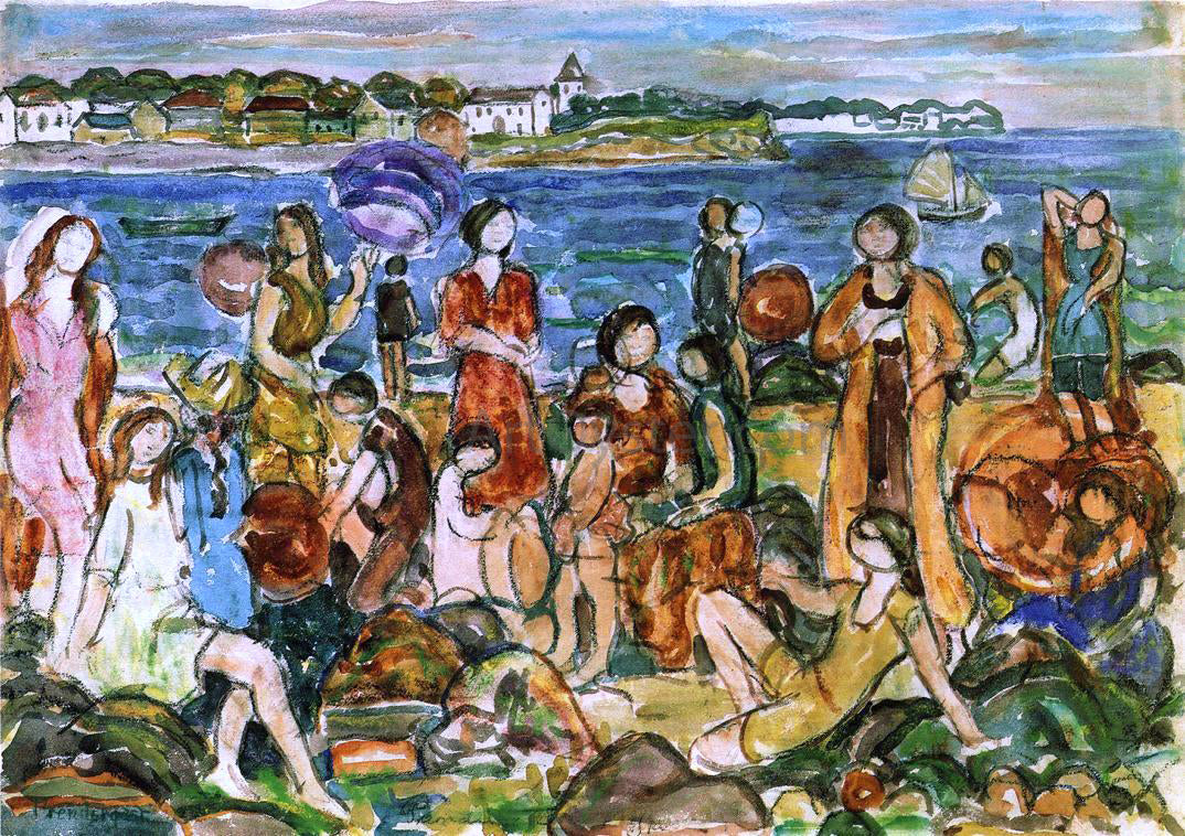  Maurice Prendergast Bathers, New England - Canvas Print