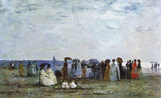  Eugene-Louis Boudin Bathers on the Beach at Trouville - Canvas Print