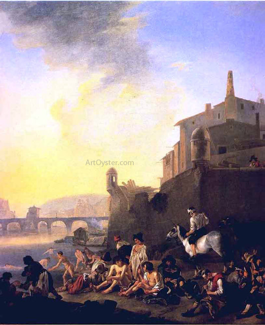  Johannes Lingelbach Bathing Gypsies - Canvas Print