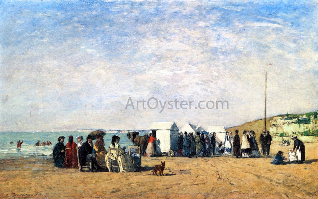  Eugene-Louis Boudin Bathing Hour on the Beach at Trouville - Canvas Print