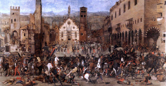  Domenico Morone Battle between the Gonzaga and the Bonacolsi - Canvas Print