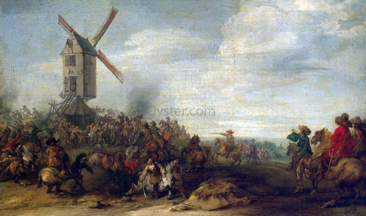  Joseph Parrocel Battle by the Windmill - Canvas Print