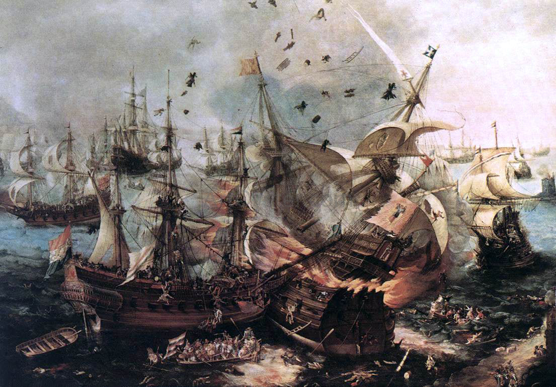  Hendrick Cornelisz Vroom Battle of Gibraltar - Canvas Print