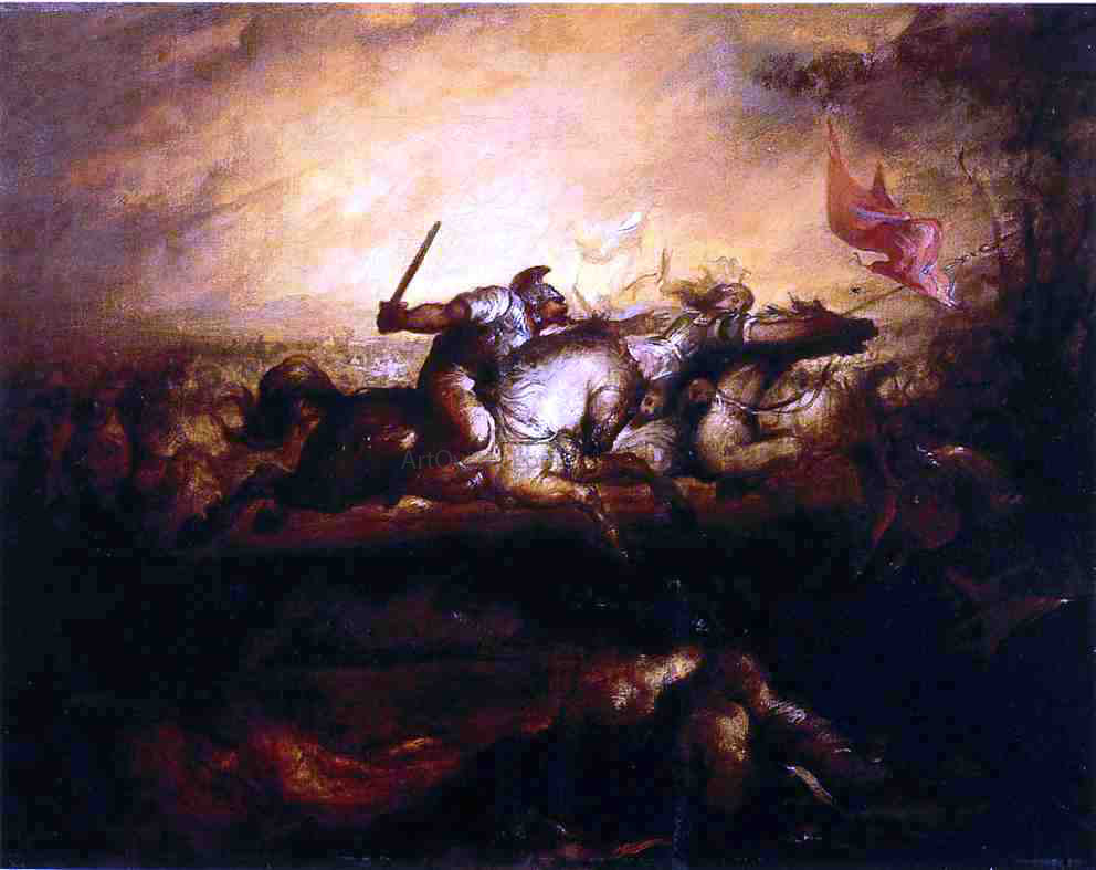  William Rimmer Battle of the Amazons - Canvas Print