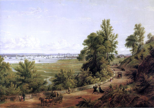  Milne Ramsey Scene from Bay of New York from the Heights of Hoboken - Canvas Print