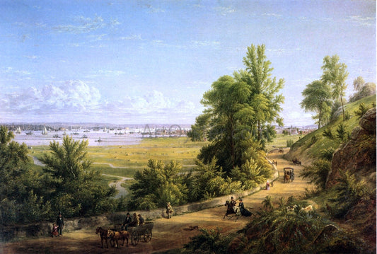  William Rickarby Miller Bay of New York from the Heights of Hoboken - Canvas Print