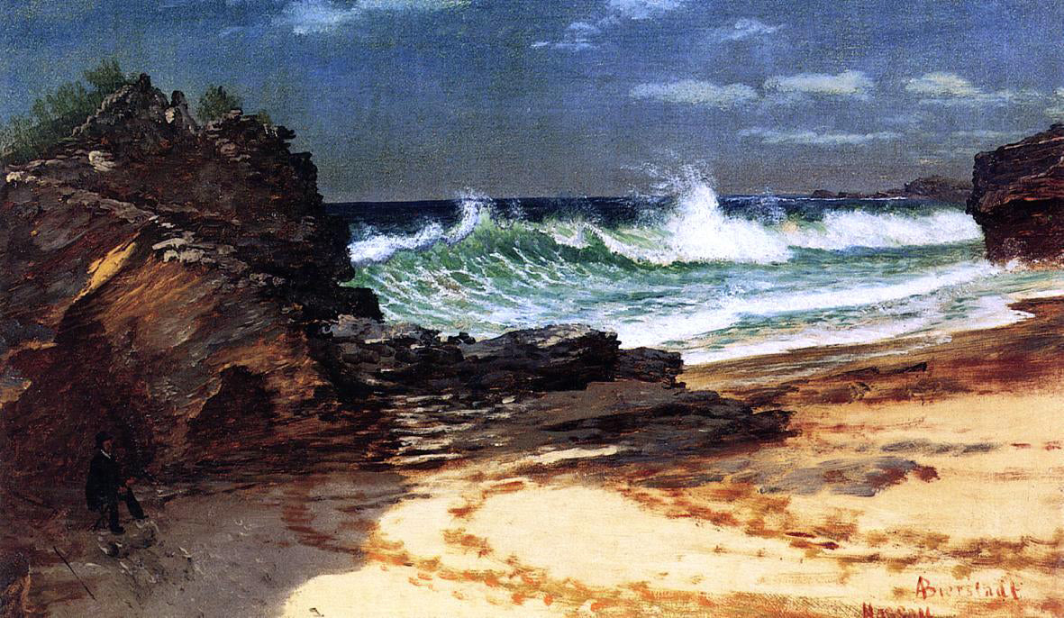  Albert Bierstadt A Beach at Nassau - Canvas Print