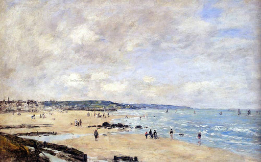  Eugene-Louis Boudin Beach at Trouville - Canvas Print