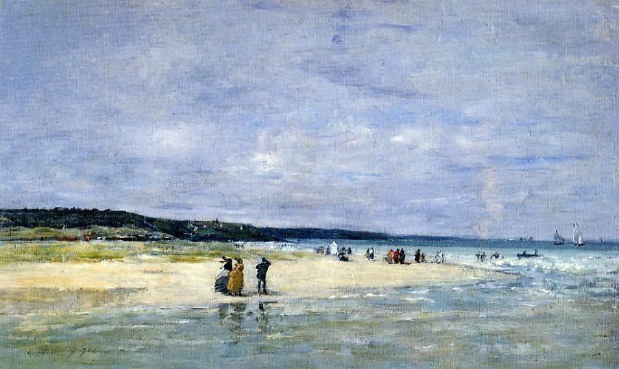  Eugene-Louis Boudin Beach near Trouville - Canvas Print