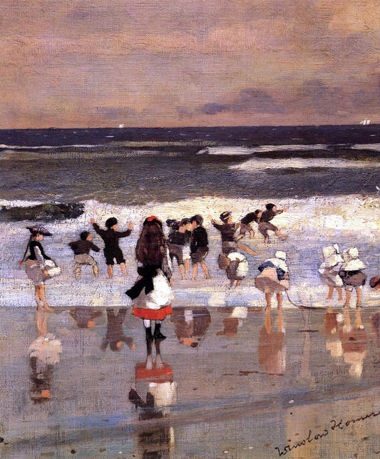  Winslow Homer Beach Scene (also known as Children in the Surf) - Canvas Print