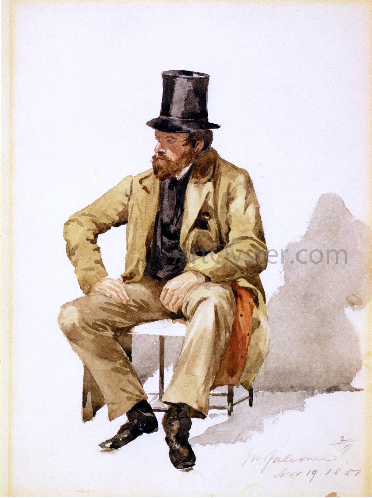  John Mackie Falconer Bearded Man in Tall Hat and Long Coat - Canvas Print