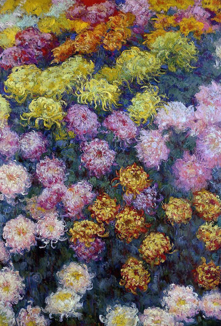  Claude Oscar Monet Bed of Chrysanthemums - Canvas Print