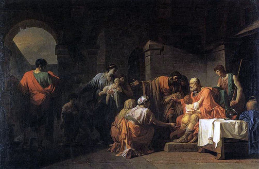  Jean-Francois-Pierre Peyron Belisarius Receiving Hospitality from a Peasant Who Had Served under Him - Canvas Print