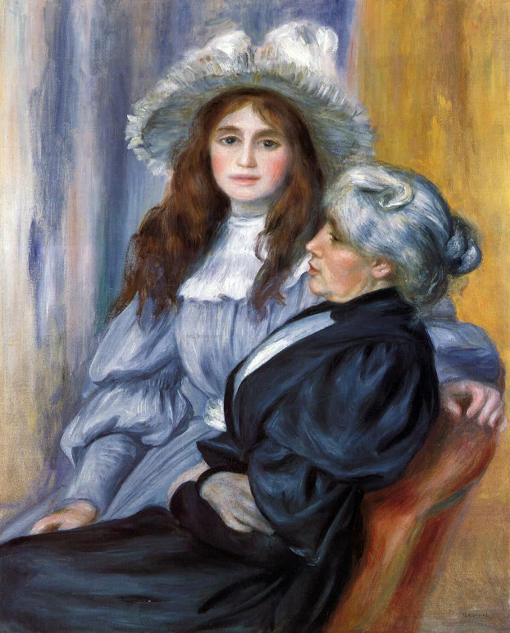  Pierre Auguste Renoir Berthe Morisot and Her Daughter Julie Manet - Canvas Print