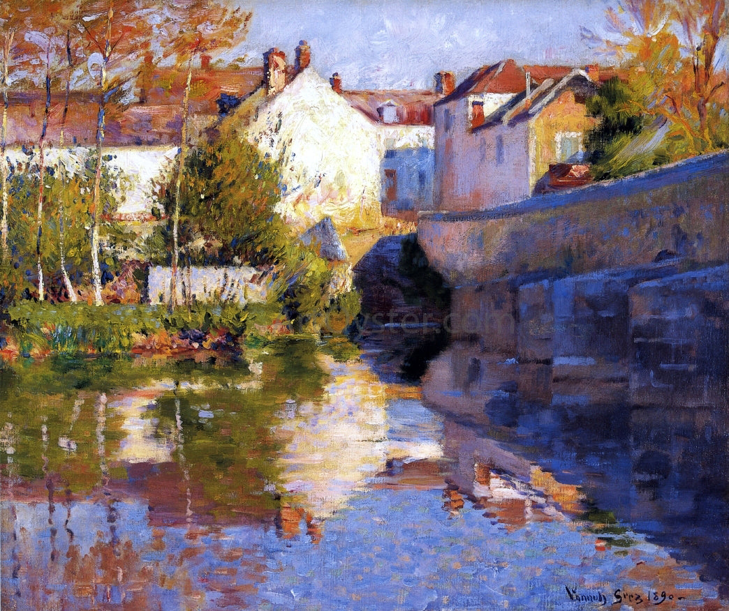  Robert Vonnoh Beside the River (Grez) - Canvas Print