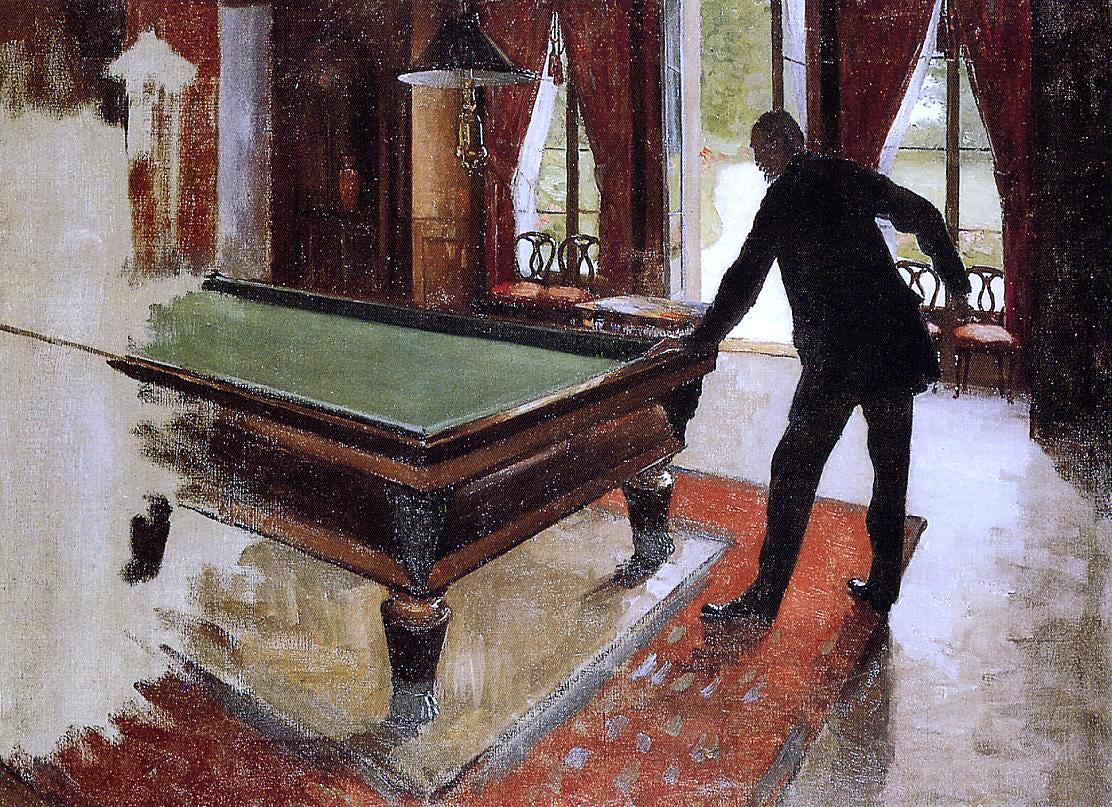  Gustave Caillebotte Billiards (unfinished) - Canvas Print