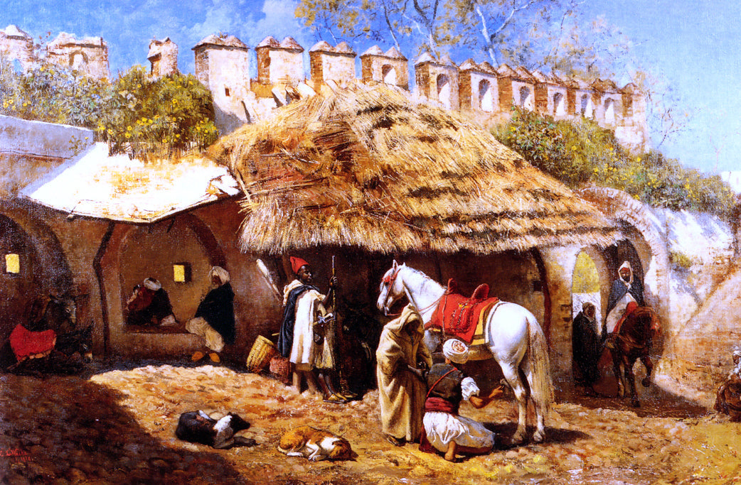  Edwin Lord Weeks Blacksmith Shop at Tangiers - Canvas Print