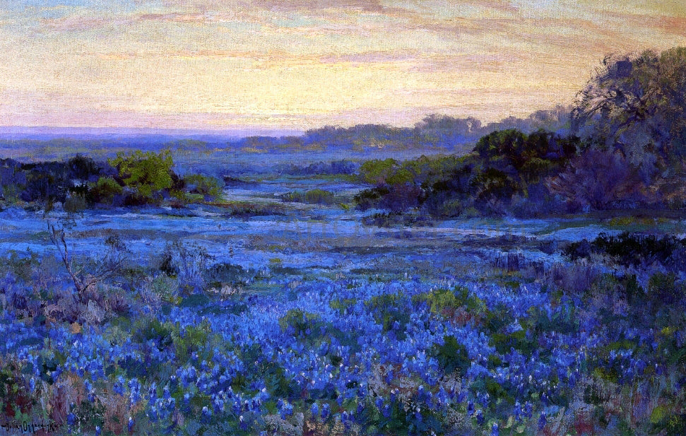  Julian Onderdonk Bluebonnet Scene with a Girl - Canvas Print