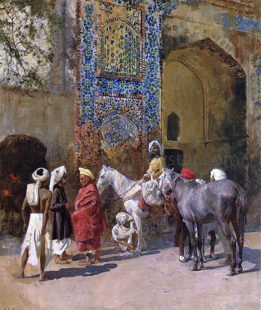  Edwin Lord Weeks Blue-Tiled Mosque at Delhi, India - Canvas Print