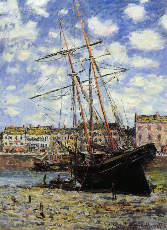  Claude Oscar Monet Boat at Low Tide at Fecamp - Canvas Print