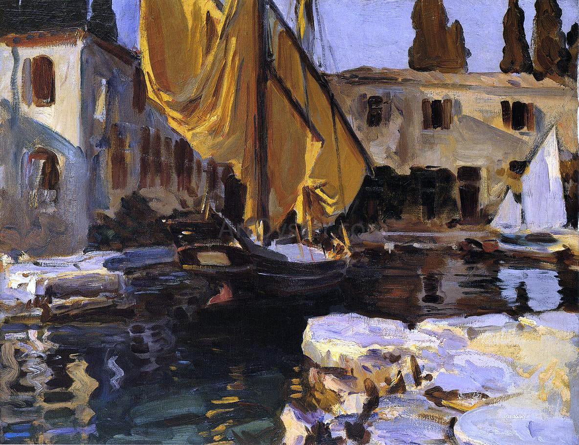  John Singer Sargent Boat with The Golden Sail, San Vigilio - Canvas Print