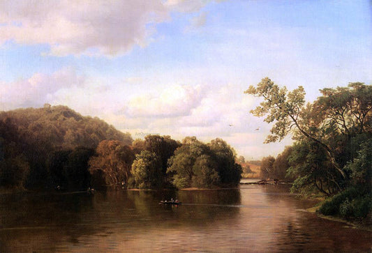  Paul Weber Boating Down the River - Canvas Print