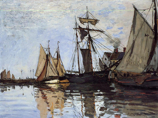  Claude Oscar Monet Boats in the Port of Honfleur - Canvas Print