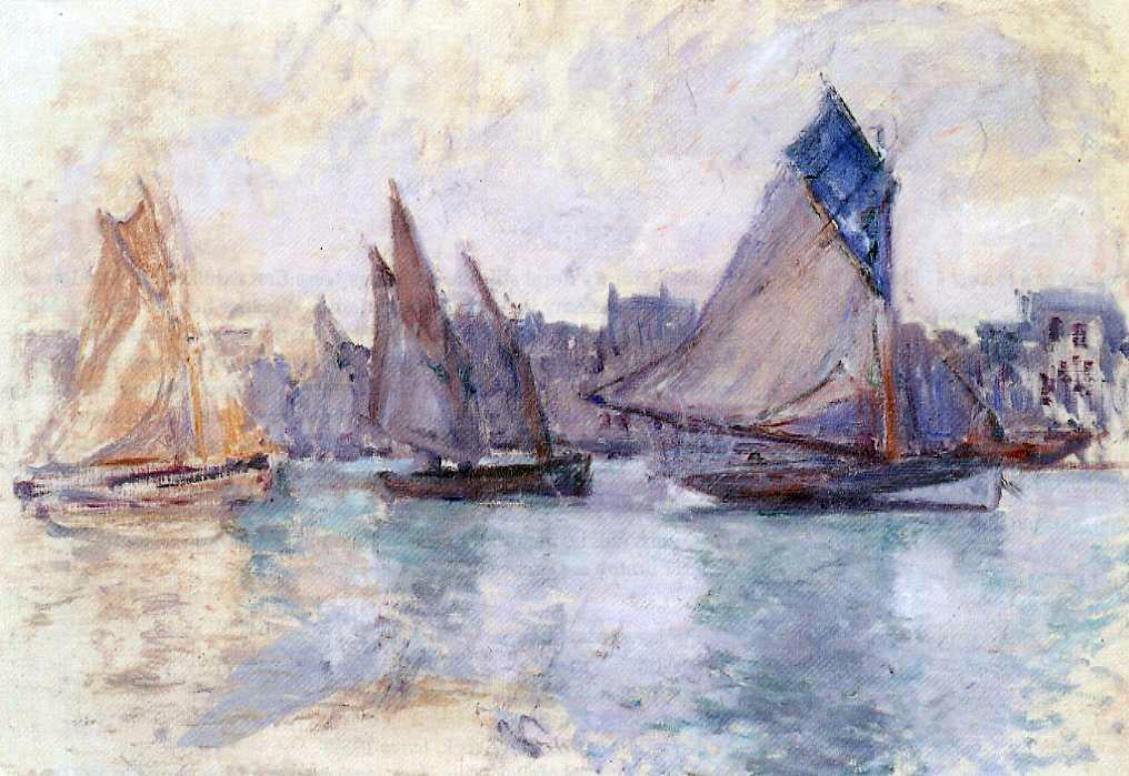  Claude Oscar Monet Boats in the Port of Le Havre - Canvas Print