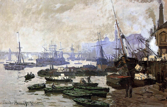  Claude Oscar Monet Boats in the Port of London - Canvas Print