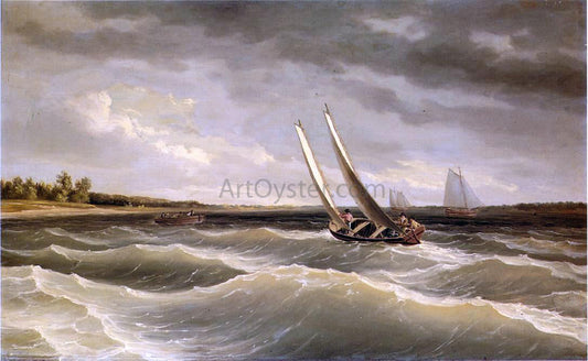  Thomas Birch Boats Navigating the Waves - Canvas Print