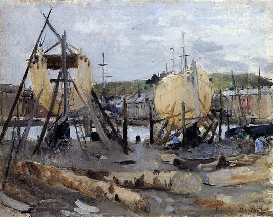  Berthe Morisot Boats under Construction - Canvas Print