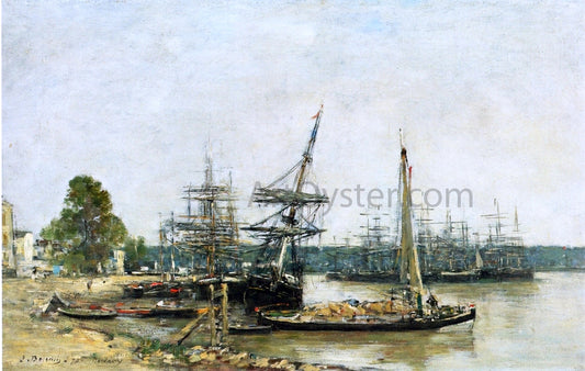  Eugene-Louis Boudin Bordeaux, Moored Boats on the Garonne - Canvas Print