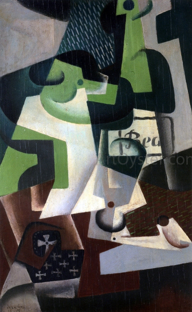  Juan Gris Bottle of Beaune and a Fruit Dish - Canvas Print