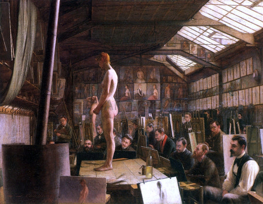  Jefferson David Chalfant Bouguereau's Atelier at the Acadeemie Julian, Paris - Canvas Print
