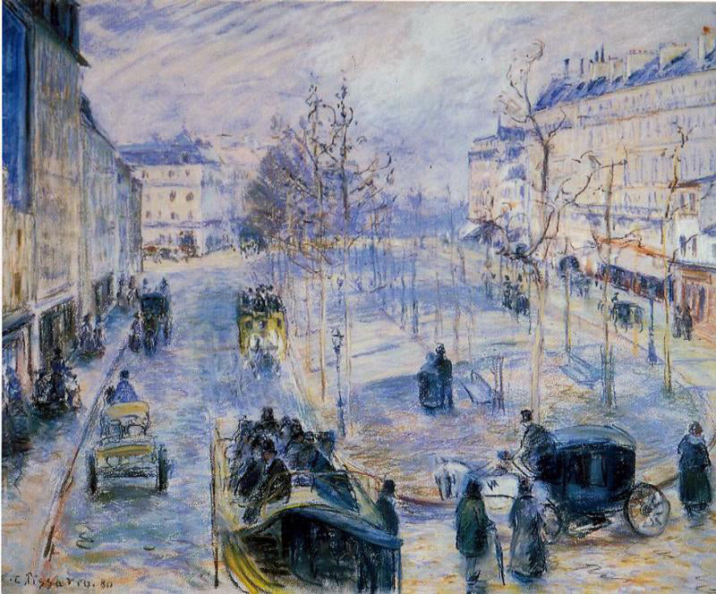  Camille Pissarro Boulevard de Clichy, Winter, Sunlight Effect - Canvas Print