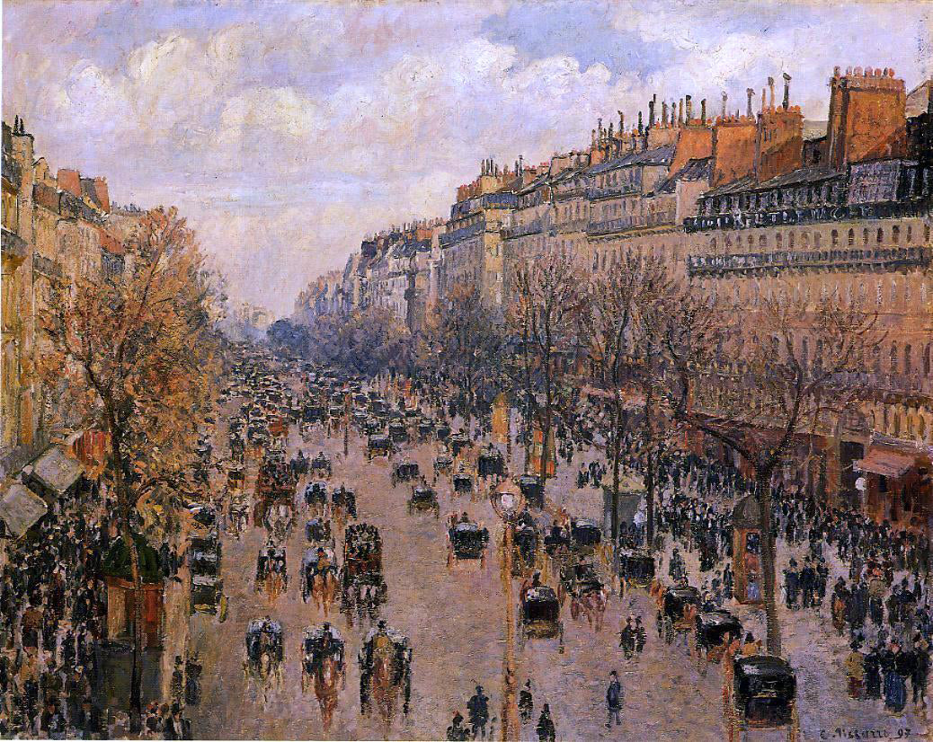  Camille Pissarro Boulevard Montmartre: Afternoon, Sunlight (also known as Boulevard Montmartre: Apres-midi, soleil) - Canvas Print