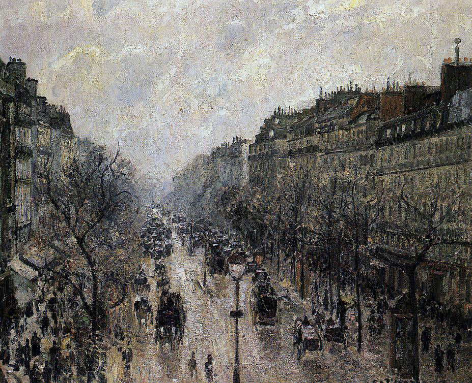  Camille Pissarro Boulevard Montmartre: Foggy Morning - Canvas Print