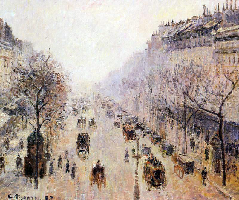  Camille Pissarro Boulevard Montmartre: Morning, Sunlight and Mist - Canvas Print