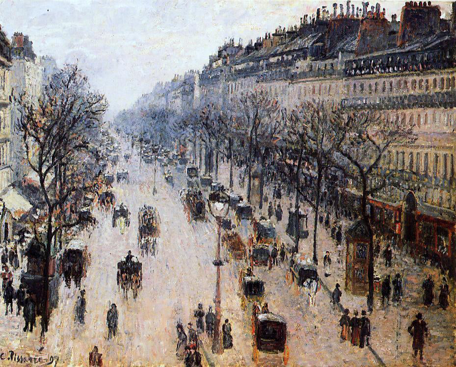  Camille Pissarro Boulevard Montmartre: Winter Morning - Canvas Print