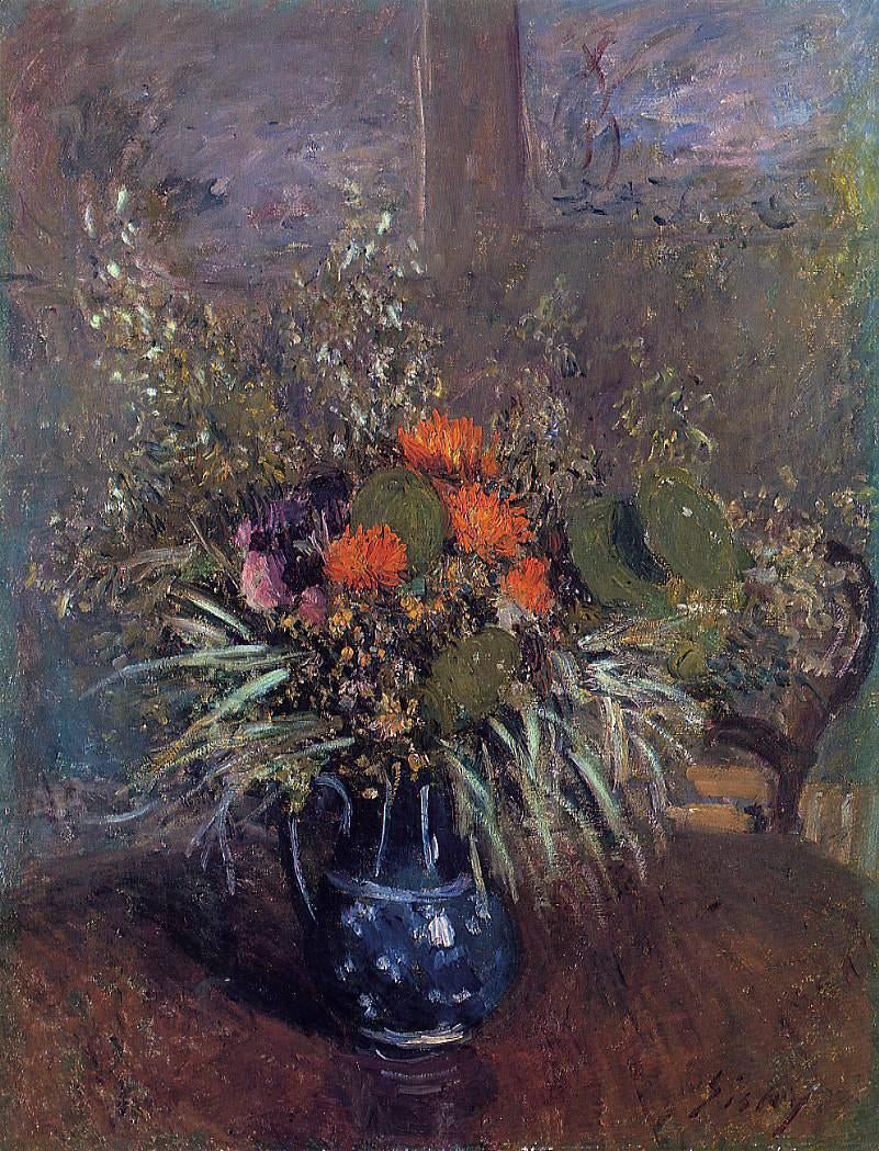  Alfred Sisley Bouquet of Flowers - Canvas Print