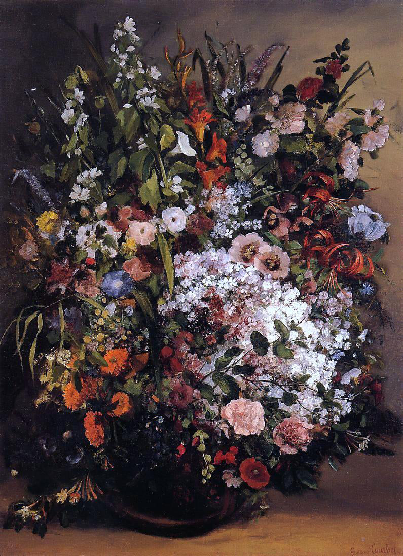  Gustave Courbet Bouquet of Flowers - Canvas Print