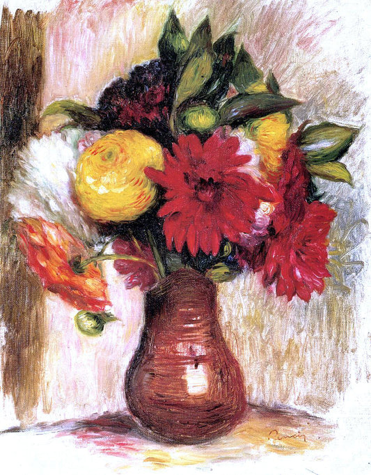  Pierre Auguste Renoir Bouquet of Flowers in an Earthenware Pitcher - Canvas Print