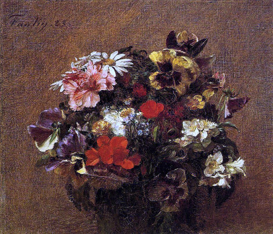  Henri Fantin-Latour Bouquet of Flowers: Pansies - Canvas Print