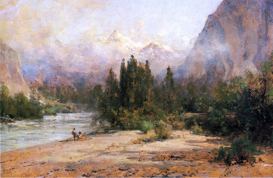  Thomas Hill Bow River Gap at Banff, on Canadian Pacific Railroad - Canvas Print