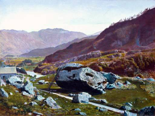  John Atkinson Grimshaw Bowder Stone, Borrowdale - Canvas Print