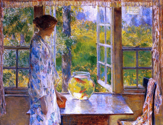  Frederick Childe Hassam Bowl of Goldfish - Canvas Print
