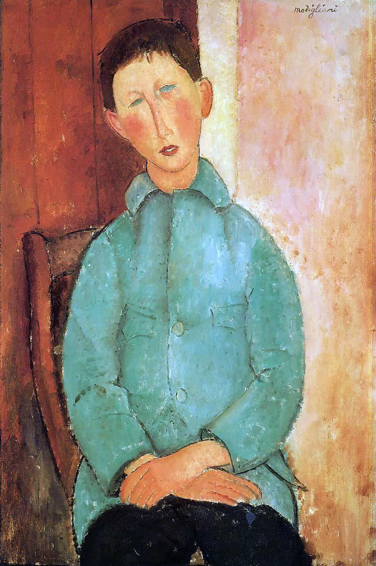  Amedeo Modigliani Boy in a Blue Shirt - Canvas Print