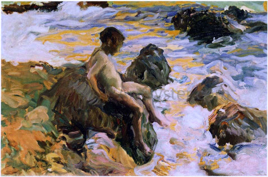  Joaquin Sorolla Y Bastida Boy in Sea Foam - Canvas Print